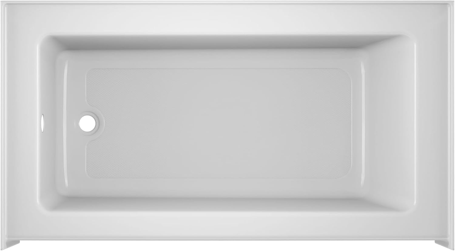 Jacuzzi SIGNATURE Acrylic Low-Profile 16' Bathtub, Soaking Sanctuary for Homes & Businesses, Slip Resistant, Left Drain Placement, 60' (L) x 32' (W), White