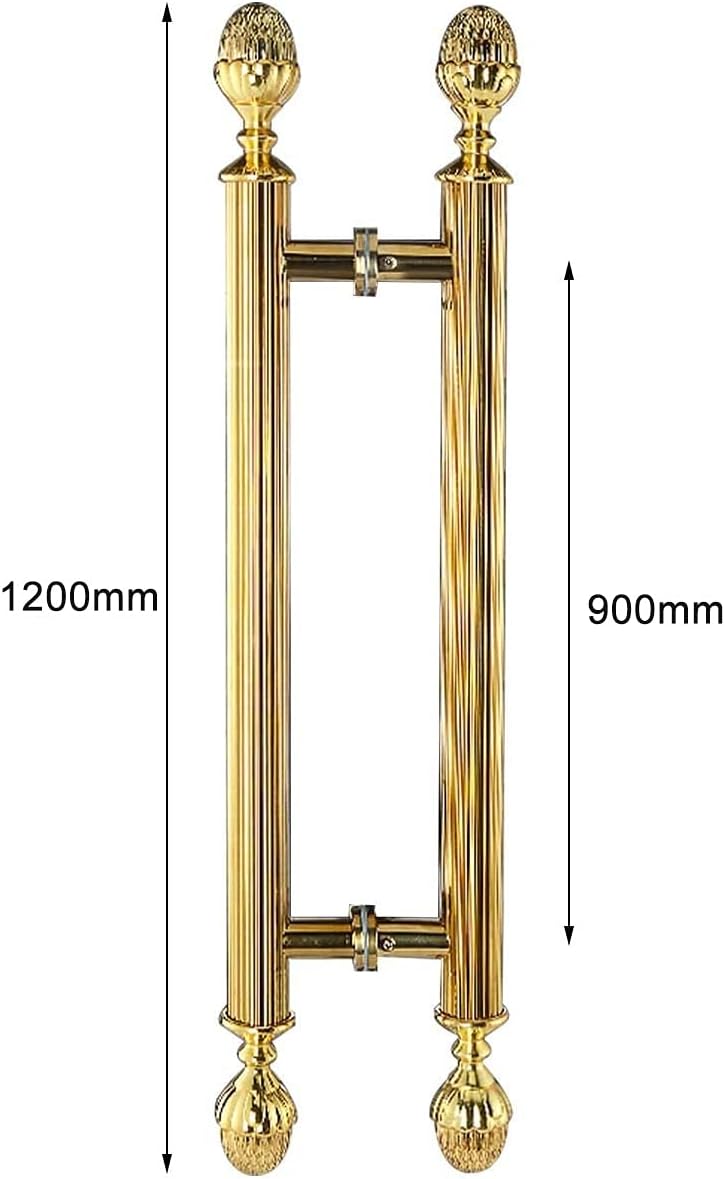 Barn Door Pull Handle, European Retro Stainless Steel Door Handle Golden，Door Handles for Two Sides Glass，for Home Gate/Office/Shop Door/Wooden Door/Metal Door/Barn Door，Ru