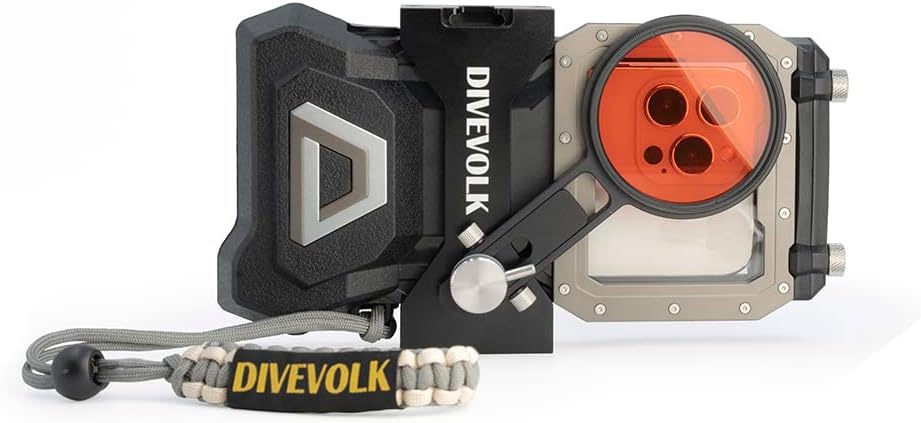 DIVEVOLK Expansion clamp for seatouch 4 max housing Including Red Filter/Purple Filter +Clamp+Conversion Ring