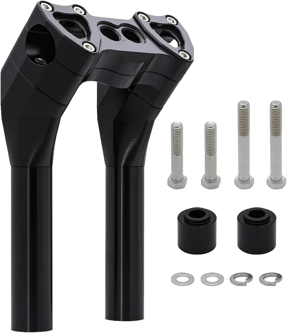 Motorcycle Pullback 8''Tall Handlebar Risers Extension Kit 1-1/8' 28mm Bar Clamp Dia Compatible with Harley Dyna Street bob Wide Glide Low Rider FXDLS FXDL Fat Bob FXDF Softail Sportster 883 1200