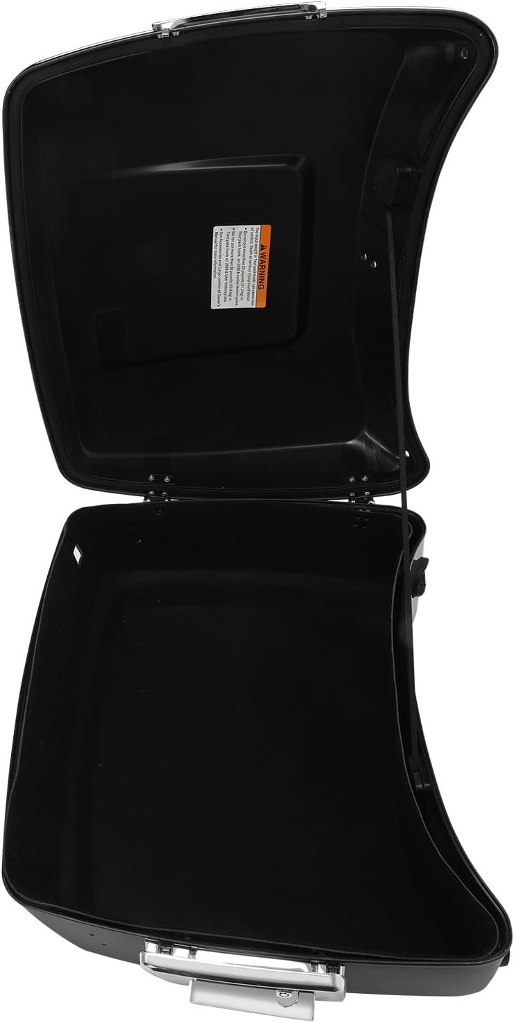 TCMT 13.7' King Motorcycle Trunk Box W/Latch Key Fit For Harley 2014-2025 Touring CVO Road King Road Glide Street Glide Electra Glide Ultra Limited Gauntlet Gray Metallic