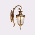 Wall Light LED Bronze V-intage Outdoor Wall Lamp Aluminum 24' Porch Lighting Black Clamp Wall Sconce Glass Shade Villa,for Hall
