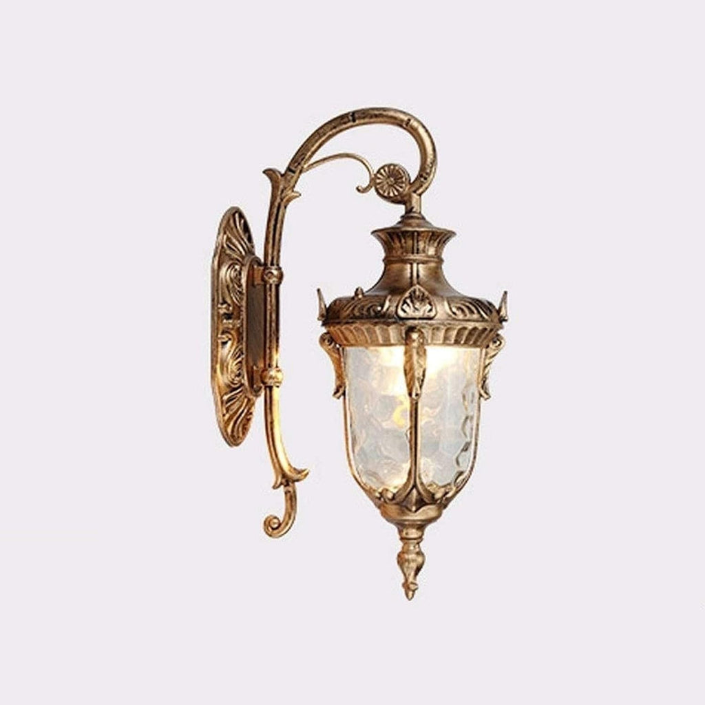 Wall Light LED Bronze V-intage Outdoor Wall Lamp Aluminum 24' Porch Lighting Black Clamp Wall Sconce Glass Shade Villa,for Hall