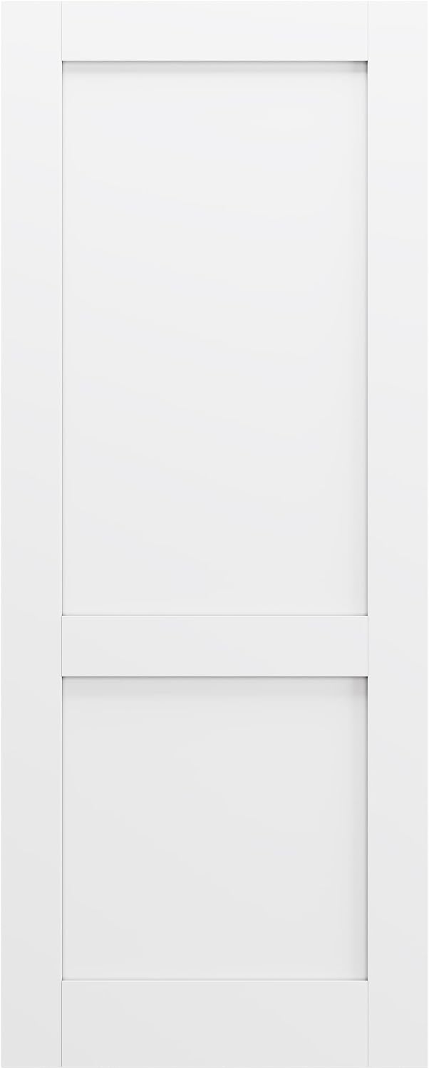 36'' x 80'' 2-Lite Panel French Interior Door for French/Pocket Doors, Solid Core Interior Door for Bedroom/Closet/Pantry, w/o Hardware Kit, Prehung Jamb or Borehole, White