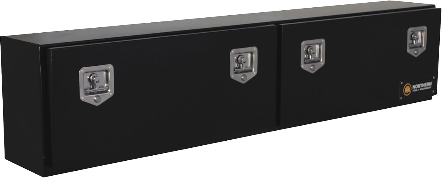 Northern Tool Top-Mount Truck Tool Box - Steel, Gloss Black, T-Handle Latches, 72in. x 12in. x 16in. Model Number 36212789