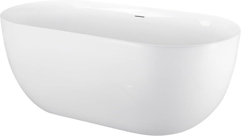 67' 100% Acrylic Freestanding Bathtub??Contemporary Soaking Tub??White Inside and Gray Outside