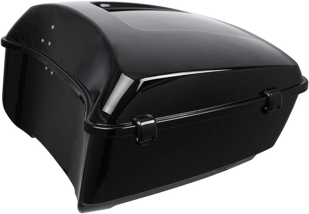 TCMT 13.7' King Motorcycle Trunk Box Black Latches Fits For Harley 2014-2025 Touring CVO Road King Road Glide Street Glide Electra Glide Pack