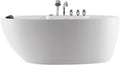 Empava 67' Freestanding Whirlpool Bathtub with Hydromassage Adjustable Water Jets Luxury Acrylic Massage SPA Soaking Bath Tub in White Single Ended