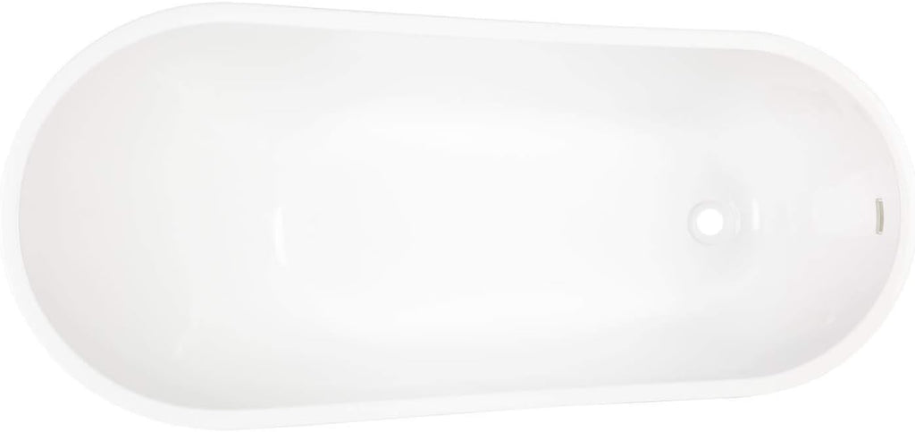 Signature Hardware 483535 Sheba 66' Acrylic Soaking Slipper Freestanding Tub with Integrated Drain and Overflow