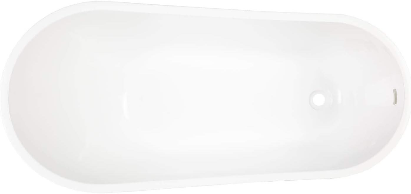Signature Hardware 483535 Sheba 66' Acrylic Soaking Slipper Freestanding Tub with Integrated Drain and Overflow