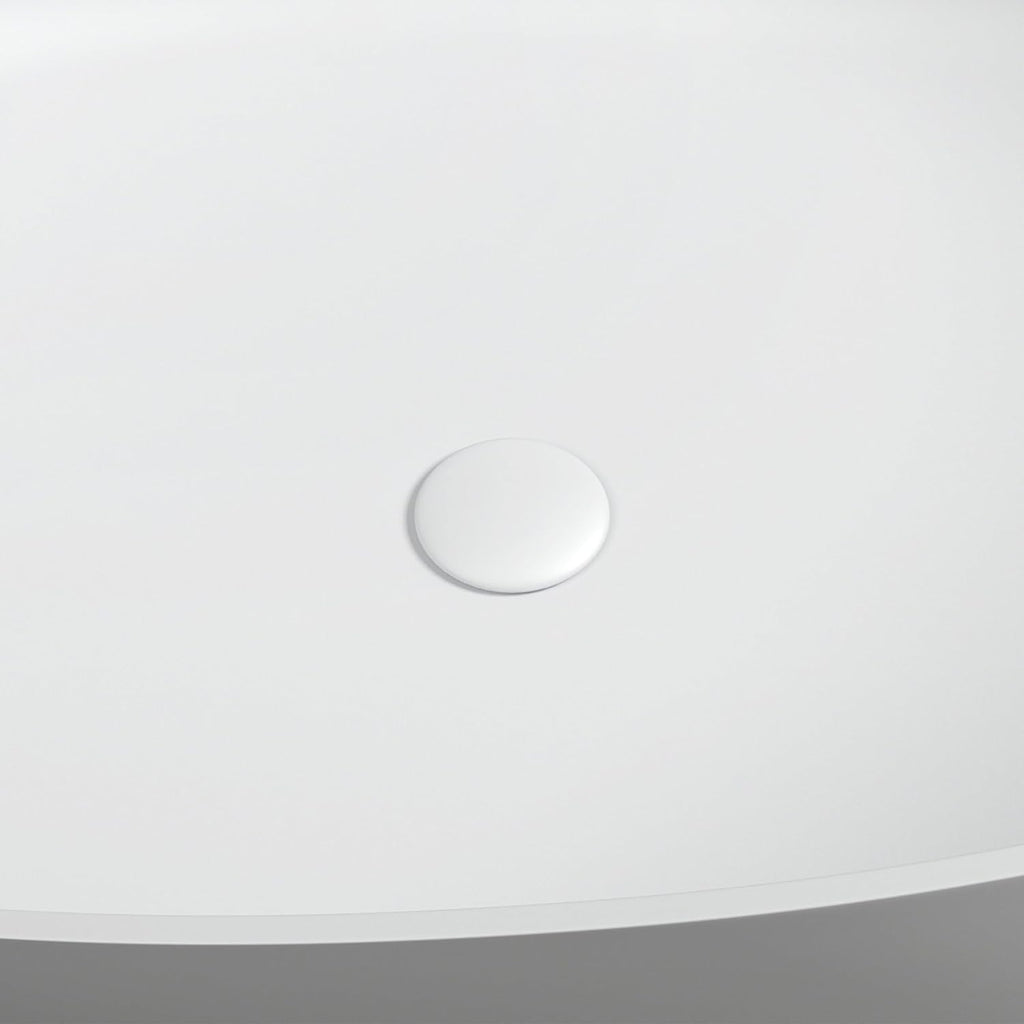 Cacciar 67' Solid Surface Freestanding Oval Soaking Bathtub in Matte White