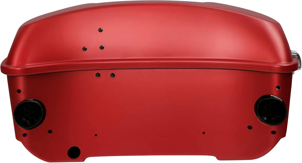 TCMT 13.7' King Motorcycle Trunk Box W/Latch Key Fit For Harley 2014-2025 Touring CVO Road King Road Glide Street Glide Electra Glide Ultra Limited Wicked Red Denim