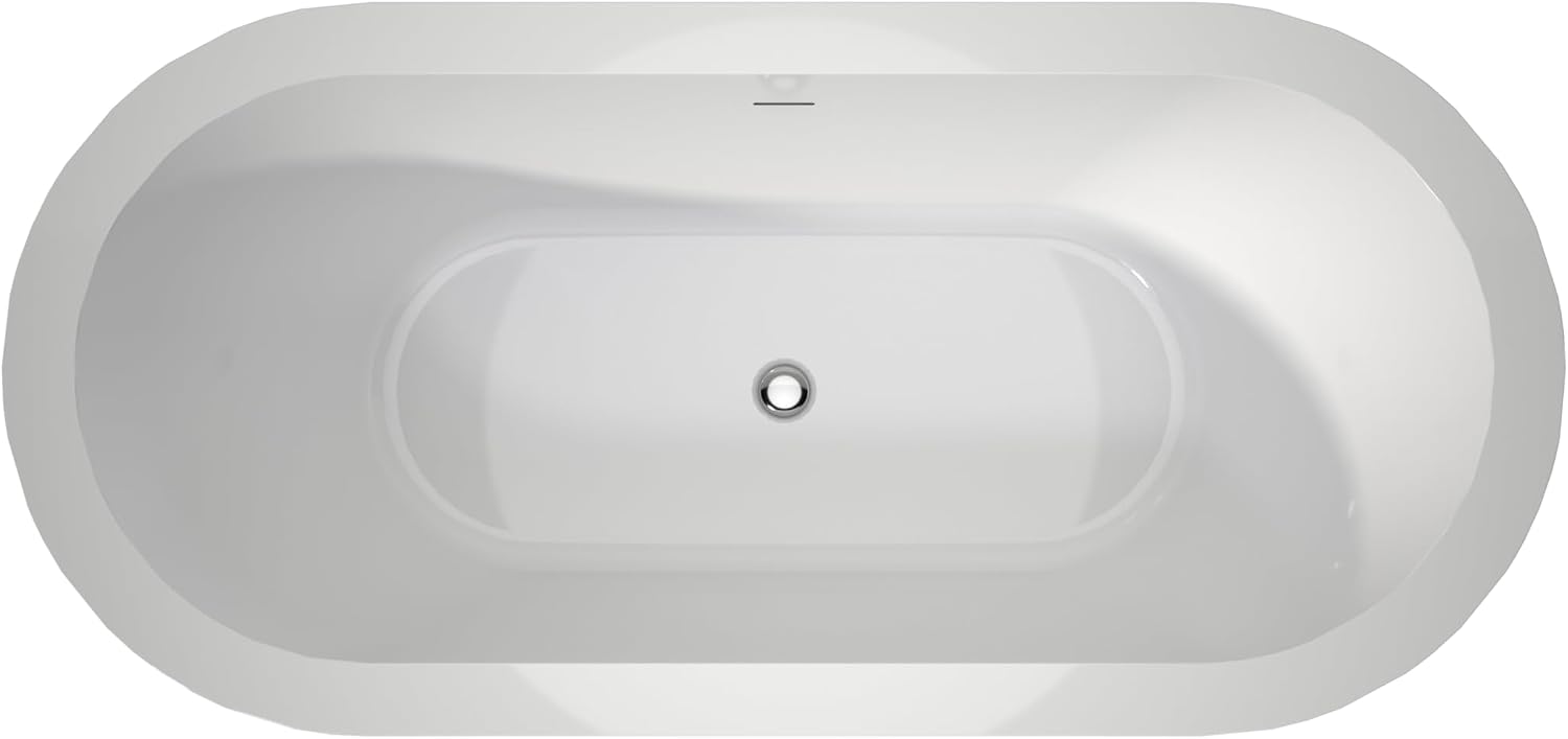 Acrylic Free Standing Tubs 67', Soaking Tubs, Luxury Deep Soaking Bath tubs,White