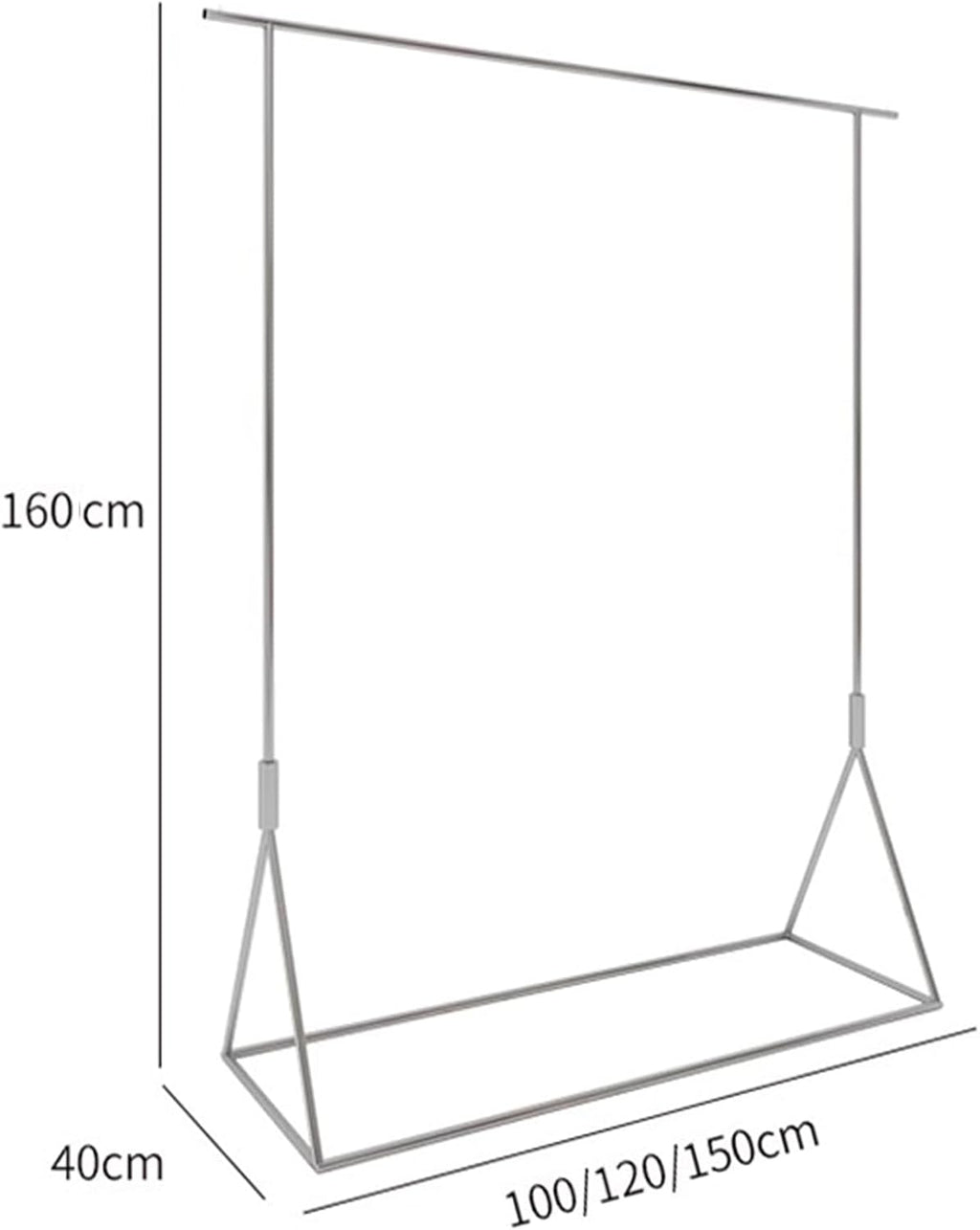 Garment Rack Heavy Duty Clothing Rack For Hanging Clothes, Load 300 LBS, Modern Commercial Clothes Rail For Boutique Retail, Stainless Steel Single Rod Coat Rack For Bedroom, Silve(Size:120X40X160CM)
