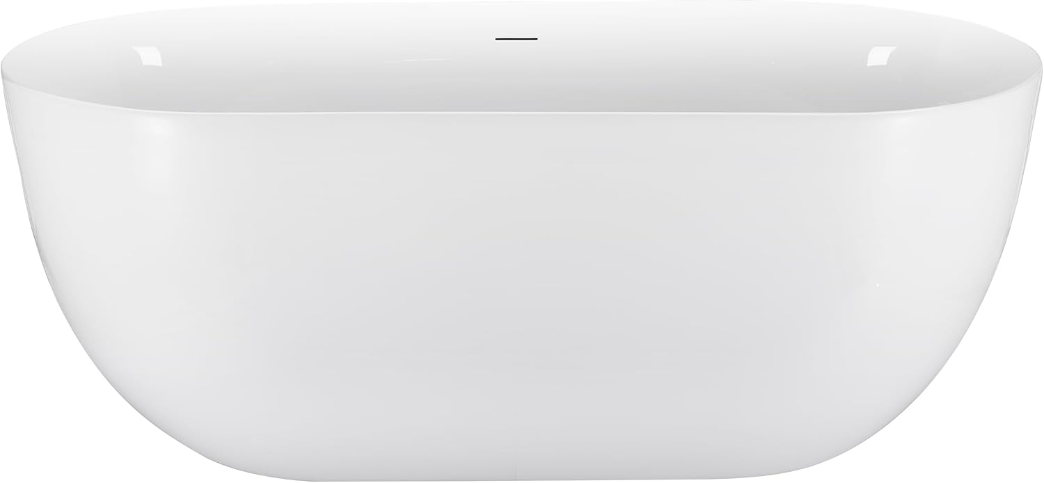 67' 100% Acrylic Freestanding Bathtub??Contemporary Soaking Tub??White Inside and Gray Outside
