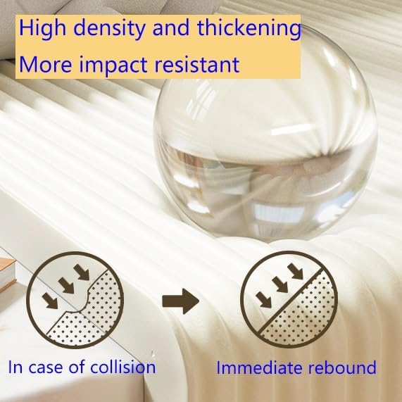 Self-Adhesive Corner Protectors for Child Safety - Soft Foam Anti-Bump Strips for Walls & Furniture - 200cm (7ft) White Edge Guards for Baby Proofing