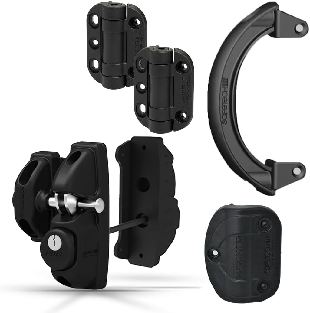 2 Side Gravity Gate Latch & TopKlik Self Closing Hinge & Gate Handle & Gate Stop