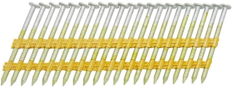 Grip-Rite 21 Degree Framing Nails - Exterior Galvanized Nails for Wood-To-Wood Framing Projects - Plastic Strip Collated Fastener - Round Head - Ring Shank - 2-3/8' x .113' - 5000 Count - GR08RHG