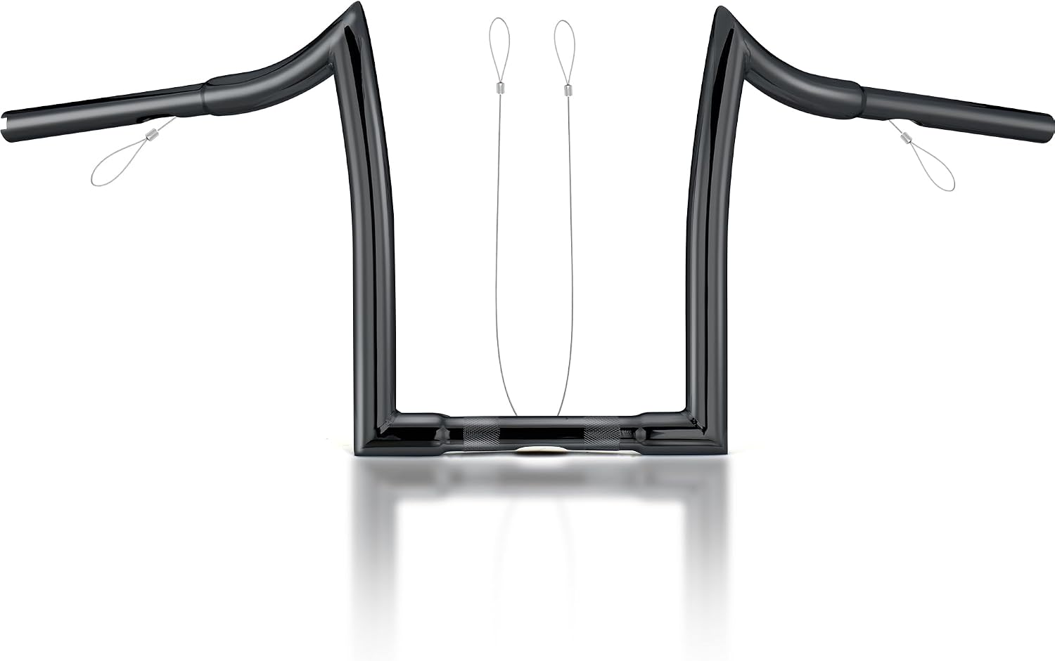 MoKitDora Sportster Dyna Softail 12' Rise Ape Hangers 1.25' Fat 1' Clamp Handlebar Meathook Bars for Harley XL 883/1200,1994-up Road King & 1998-2013 Road Glide, Gloss Black