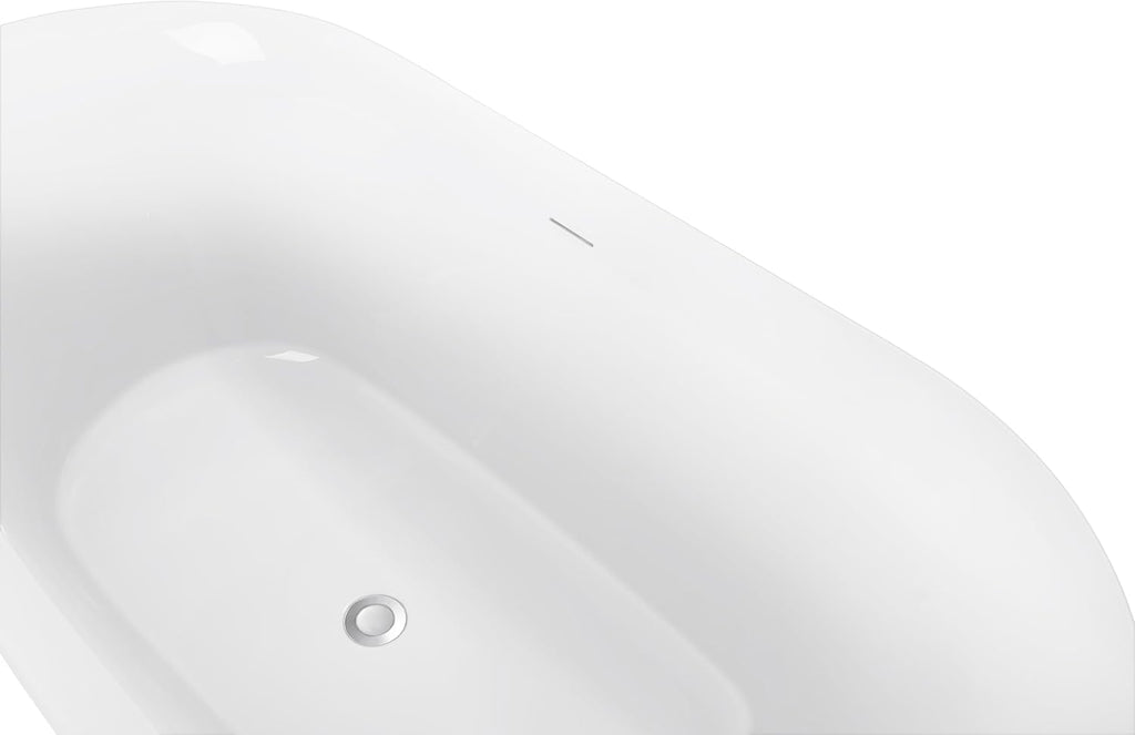 67' 100% Acrylic Freestanding Bathtub??Contemporary Soaking Tub??White Inside and Gray Outside