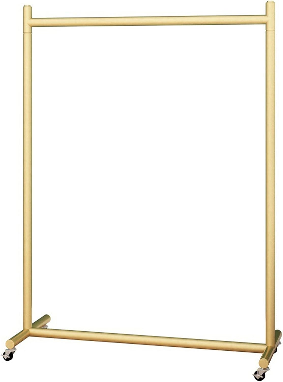 Mobile Clothes Rail on Wheels, 28mm Thicken Metal Clothes Rack Garment Display Stand with Casters, Holds up to 90 kg (Gold-100cm