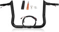 12' pre-wired meathook bar Ape Hanger Handlebar 1 ¼' Compatible With Harley Davidson Bagger Electra Glide Street Glide Ultra Limited 2016-2023, Miter Cut Heated Option Handlebar, Gloss Black