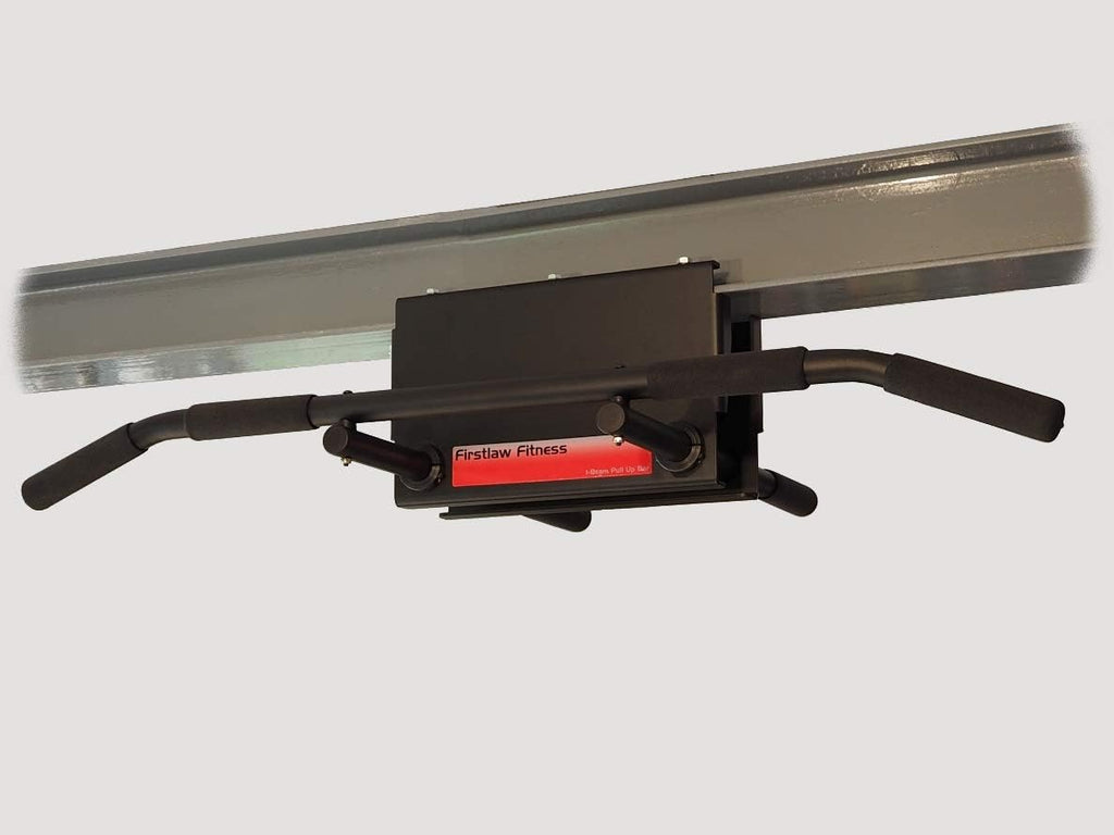Firstlaw Fitness 600 LBS Limit - 12' Drop I-Beam Pull Up Bar - Bent Bar - Rubber Grips
