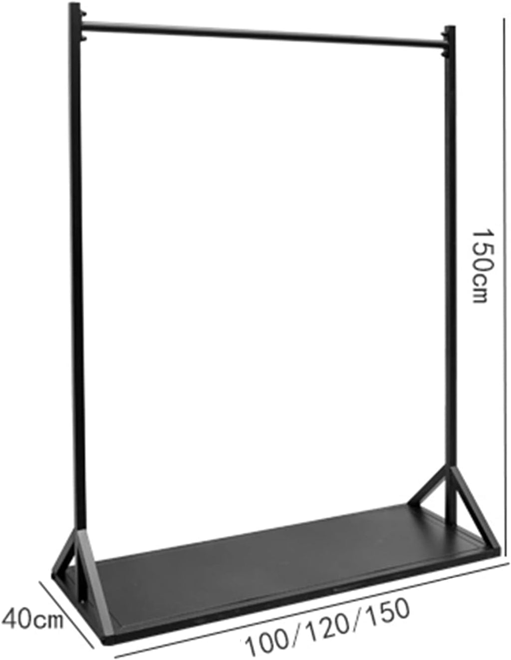 Garment Rack Clothing Rack with Shelves, Heavy Duty Metal Garment Rack for Hanging Clothes, Freestanding Coat Rack for Bedroom and Living Room, Industrial Pipe Clothes Drying Rack,(Size:100x40x150CM)