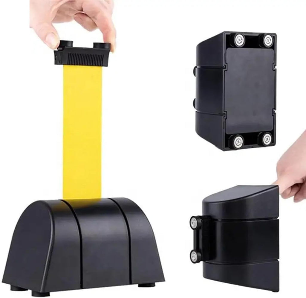 Wall-Mounted Retractable Warning Belt,Retractable Magnetic Belt Barrier - 3 Meters Wall-Mounted Crowd Control Safety Cordon for Queue Management, Event Planning & Public Gatherings - Perfect