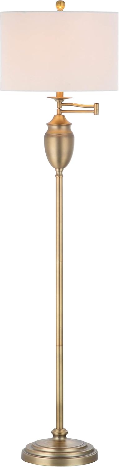 SAFAVIEH Lighting Collection Antonia Traditional Farmhouse Swivel Swing Arm Gold 60-inch Living Room Bedroom Home Office Standing Floor Lamp (LED Bulb Included)
