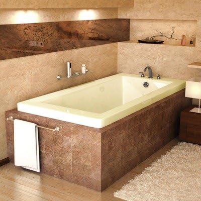 4272VN Guadeloupe 72' x 23' Rectangular Bathtub Drain Location: Right, Finish: Biscuit, Trim Finish: Polished Chrome