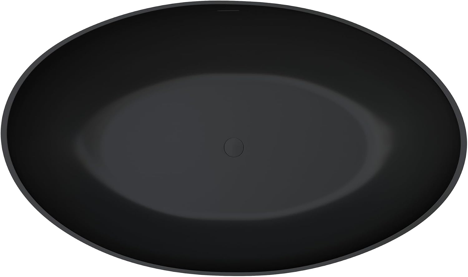63' Upgraded Solid Surface Freestanding Bathtub,Wavy Stone Resin Soaking Tubs with Pop-up Drain and Overflow, Matte Black