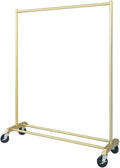 Heavy Duty Coat Rack, Garment Rack Metal Clothing Rack On Wheels, Boutique Display Clothes Rack with Shelves, Heavy Duty Clothes Rail, Portable Clothes Organizer for Bedroom (Gold 120X40X155CM)