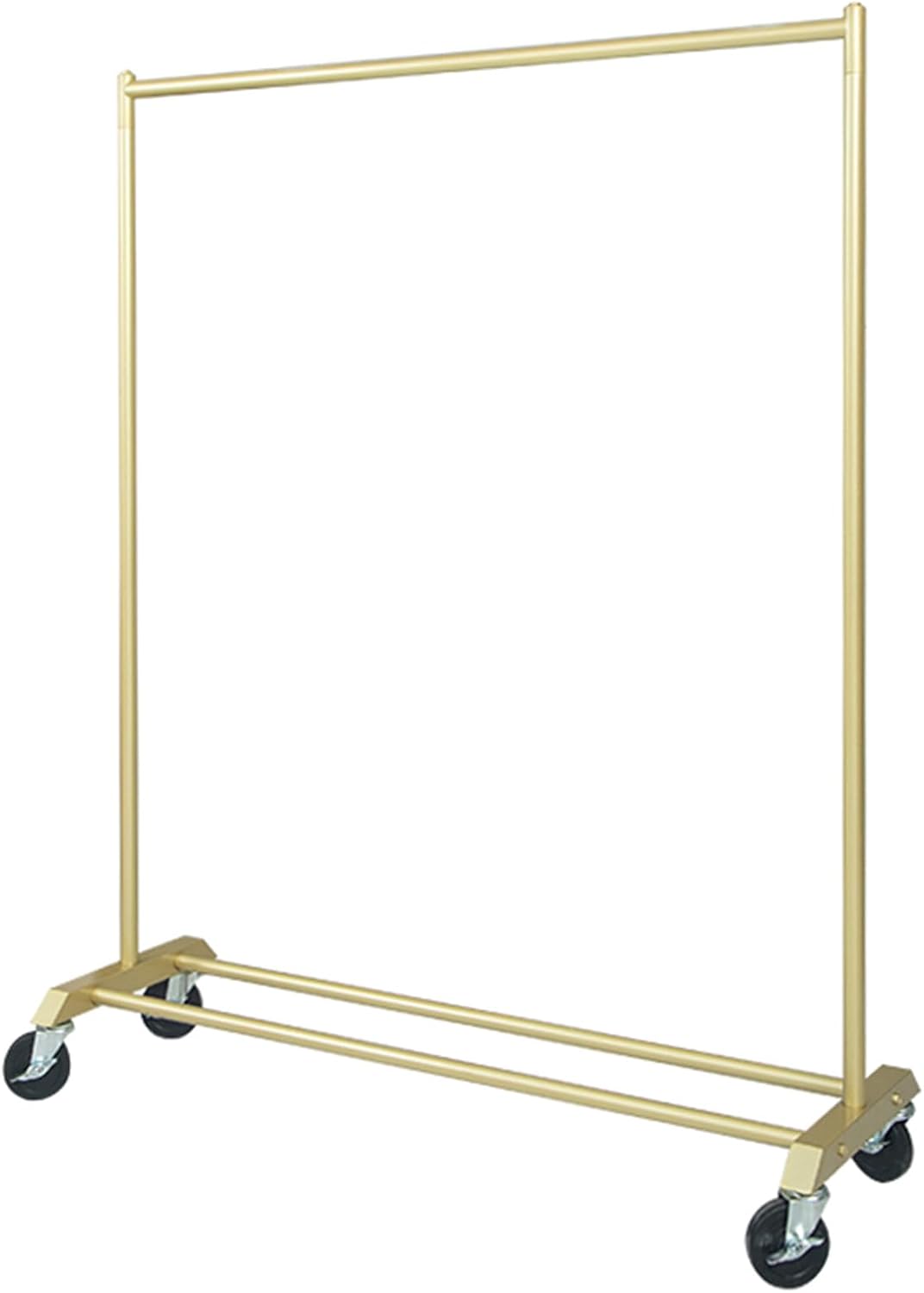 Heavy Duty Coat Rack, Garment Rack Metal Clothing Rack On Wheels, Boutique Display Clothes Rack with Shelves, Heavy Duty Clothes Rail, Portable Clothes Organizer for Bedroom (Gold 120X40X155CM)