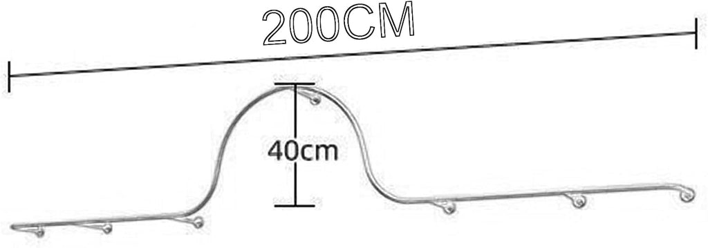 Wall Mounted Garment Rack,Hanging Garment Rack,Large Volume Metal Clothing Store Display Rack,Home Retail Boutique Clothing Display Systems, (D-200Cm