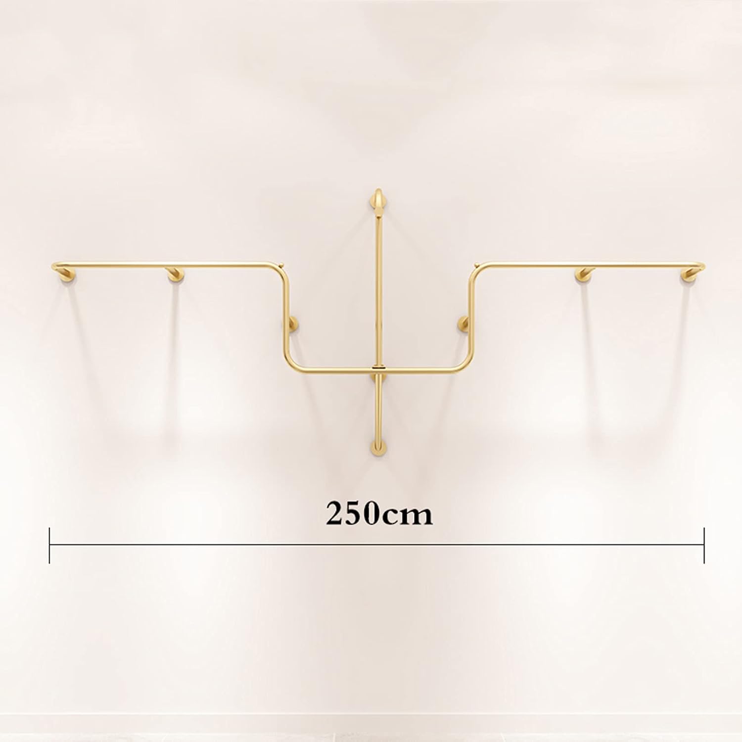 Wall Mounted Garment Rack Clothing Store Metal Display Stands,Detachable Garment Bar Heavy Duty Iron Clothes Hanging Rod,Rail Organizer,a Retail Store for M(250cm