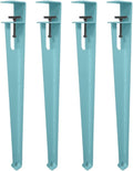 4pcs Metal Table Clamp Legs,Adjustable Coffee Table Legs,F-Shape Dining Desk Foot,Iron Workbench Support Legs,DIY Bar Legs,No Punching Design,with Adjustable Feet (76cm(30in),Cyan)