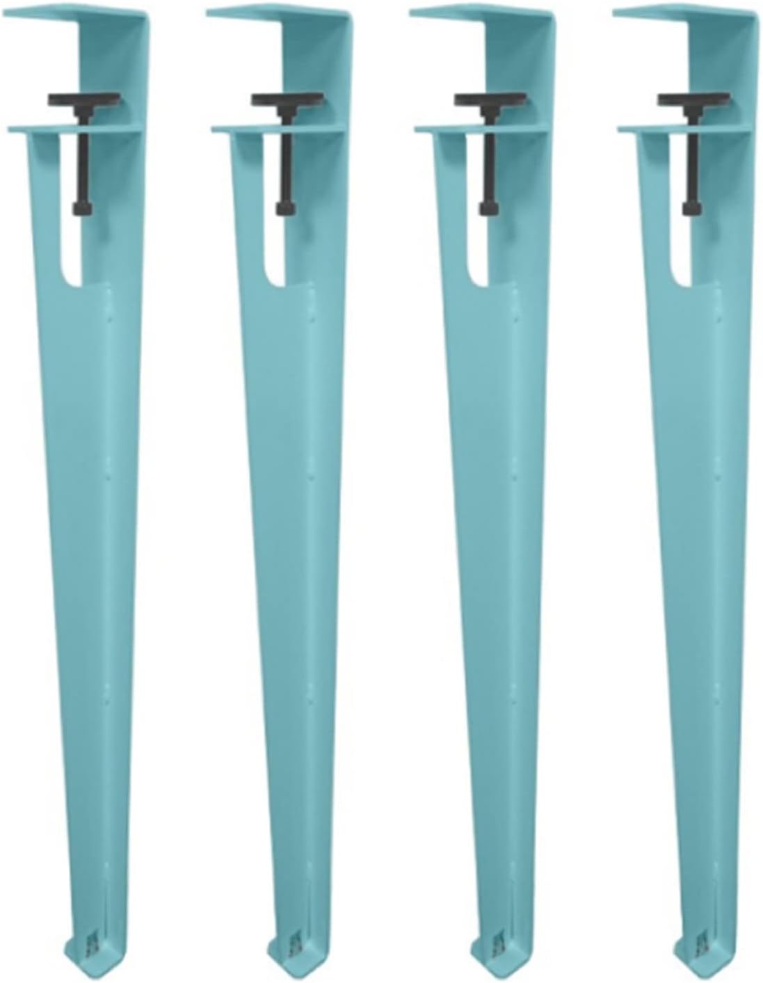 4pcs Metal Table Clamp Legs,Adjustable Coffee Table Legs,F-Shape Dining Desk Foot,Iron Workbench Support Legs,DIY Bar Legs,No Punching Design,with Adjustable Feet (76cm(30in),Cyan)