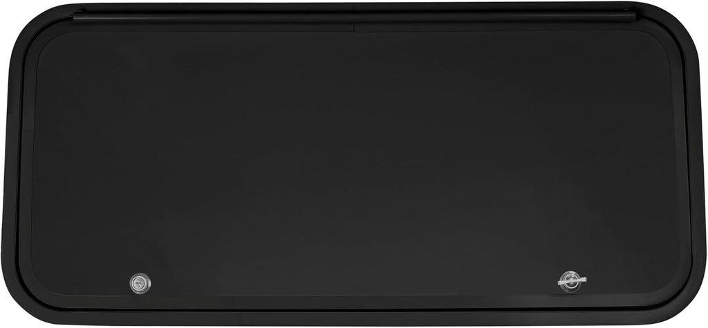 RV Baggage Door 36' Wide X 16' High with Rounded Corners and Thumblocks for RV's- Compartment Access Storage Doors with Top Hinge- Camper Trailer Motor Home- Black