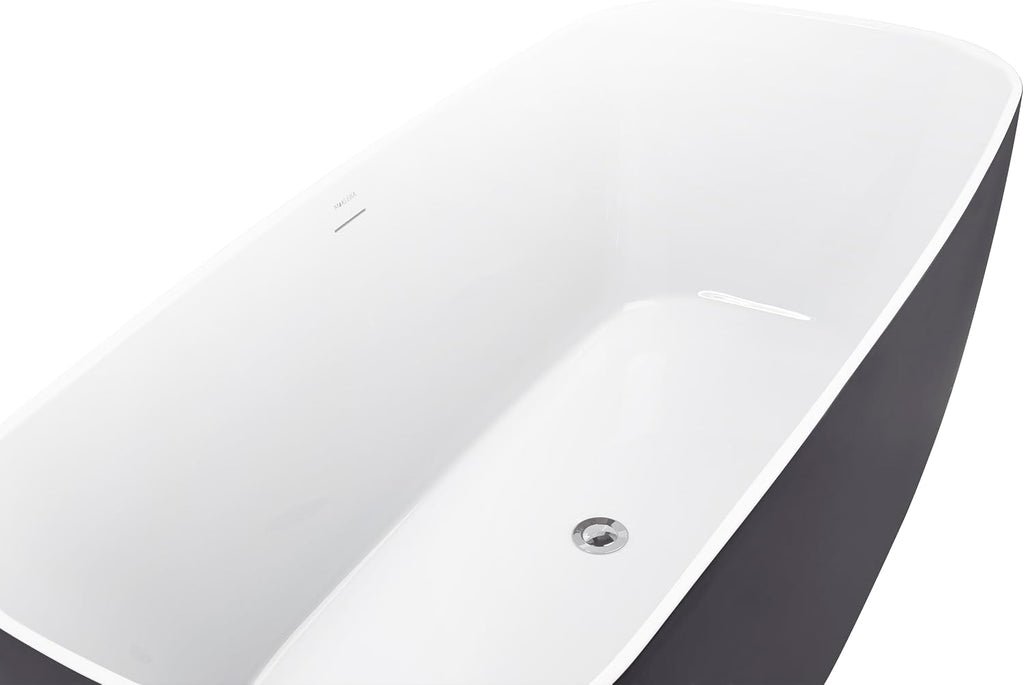 59' 100% Acrylic Freestanding Bathtub??Contemporary Soaking Tub??White Bathtub