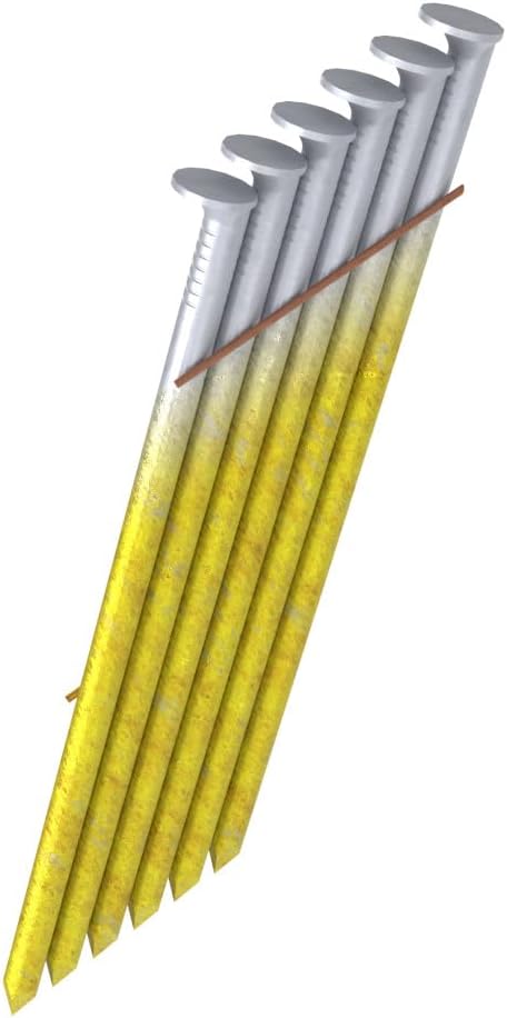 Grip-Rite GRW12ZHGH1, Collated 28-degree RH Wire Fasteners, 3-1/4' x .131 Hot Galvanized Smooth, 1,000 Nails, Job Pack