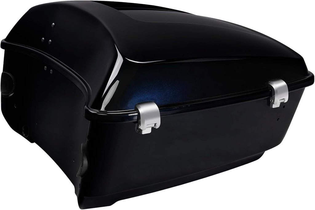 TCMT 13.7' King Motorcycle Trunk Box W/Latch Key Fit For Harley 2014-2025 Touring CVO Road King Road Glide Street Glide Electra Glide Ultra Limited Midnight Blue