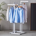 4-Way Garment Rack - Commercial Grade Clothes Display Stand, Durable Floor-Standing Organizer for Shoes, Bags & Apparel, Heavy-Duty Storage Solution for Retail & Home.
