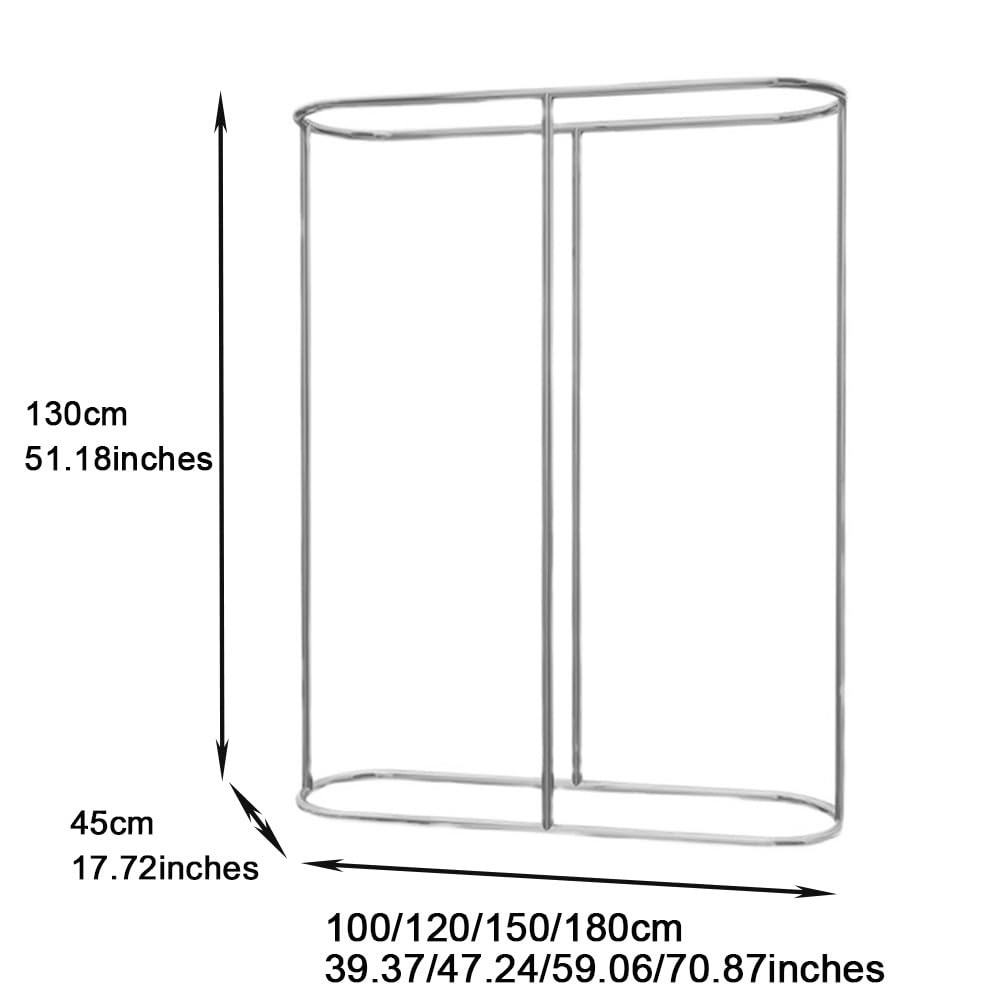 Clothes Rack, Clothing Rack for Hanging Clothes, Houseware Heavy Duty Clothing Garment Rack, Double-Pole Clothes Rack, for Hanging Clothes, Retail Display, Silver(100x45x130cm)
