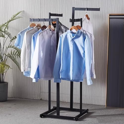 4-Way Garment Rack - Commercial Grade Clothes Display Stand, Heavy-Duty Organizer for Shoes & Bags, Durable Storage Shelves for Clothing & Accessories