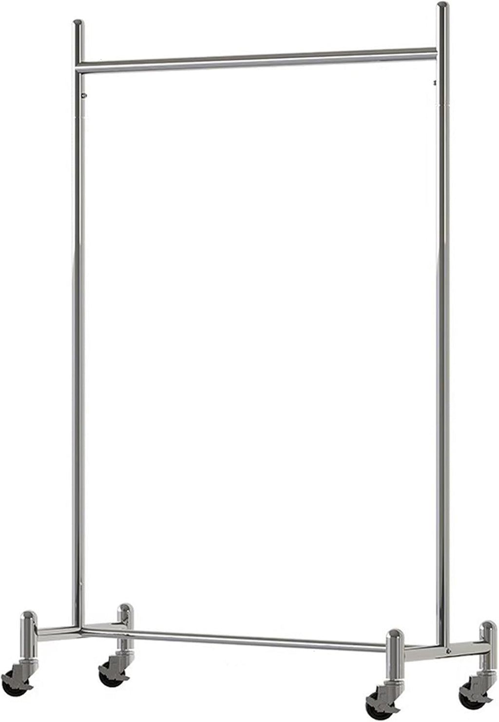 Heavy Duty Coat Rack, Garment Rack Silver Stainless Steel Clothes Rail with Wheels, Heavy Duty Clothing Rack for Hanging Clothes, Commercial Clothing Store Display Racks (100X40X155CM)