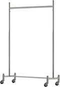 Heavy Duty Coat Rack, Garment Rack Silver Stainless Steel Clothes Rail with Wheels, Heavy Duty Clothing Rack for Hanging Clothes, Commercial Clothing Store Display Racks (100X40X155CM)