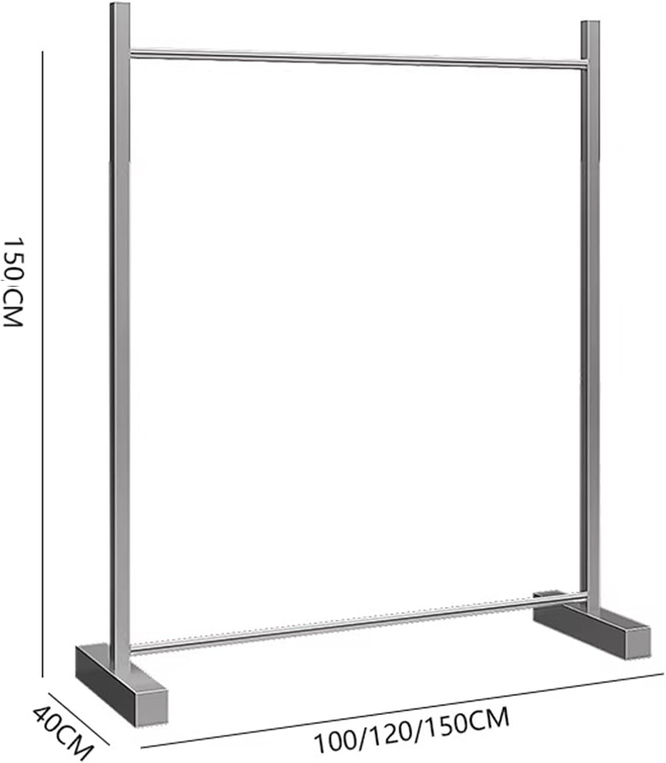 Garment Rack Heavy Duty Clothing Rack Load 350 LBS, Hanging Clothes Organizer For Display And Storage, Commercial Clothes Rail For Retail Store, Silver Stainless Steel Coat Rack Fo(Size:120X40X150CM)
