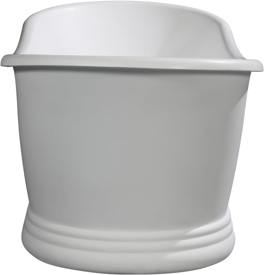 HomeStock 67' Solid Surface Resin Bathtub - White Matte Freestanding Tub
