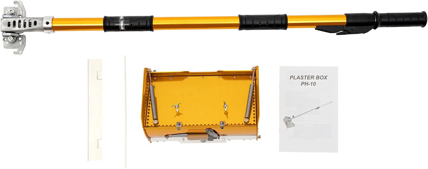 Drywall Taping Tools Flat Finishing Box Set w/ 40''-64'' Extendable Handle 10'